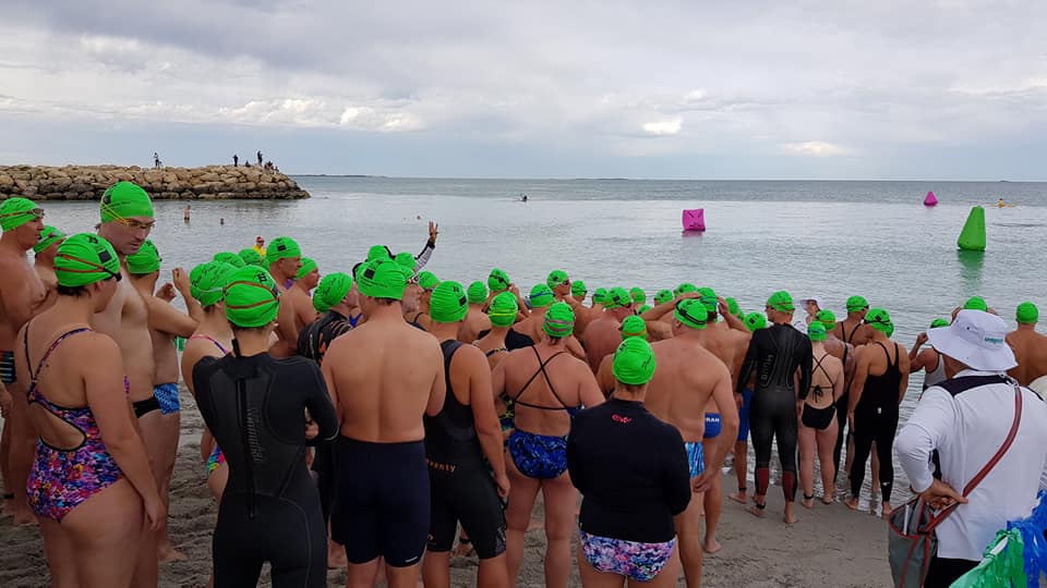 Swimmers  before race on 9 December 2018